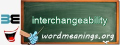 WordMeaning blackboard for interchangeability